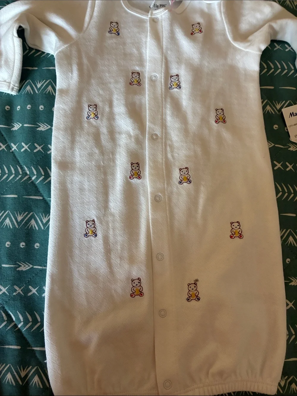 Little Me White Newborn Gown with Matching Hat- NWT
